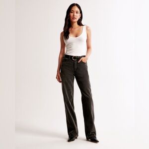 Abercrombie & Fitch High Rise Loose Jean in Washed Black
